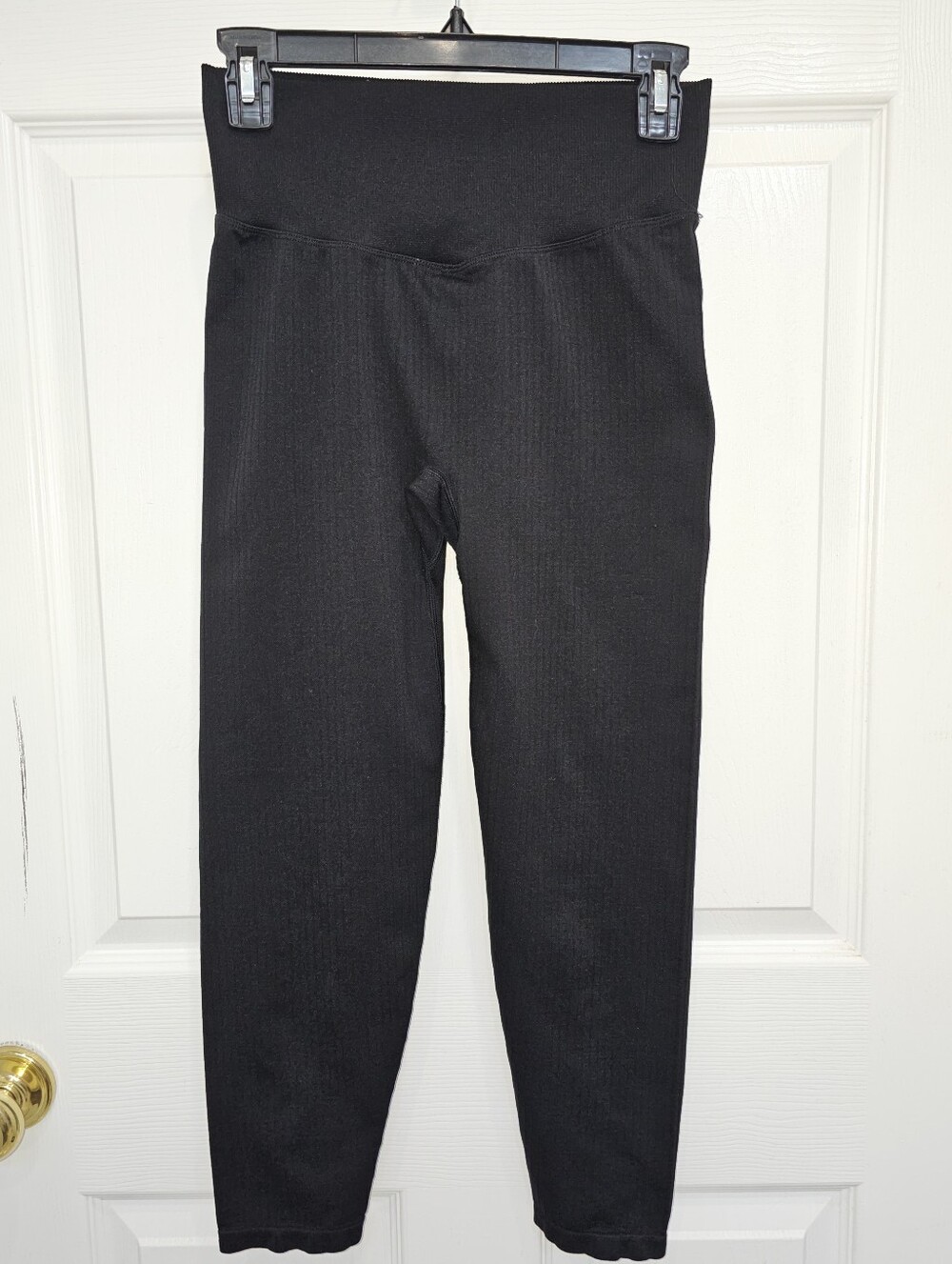 Victoria's Secret PINK, Black Ribbed Leggings, Size MED